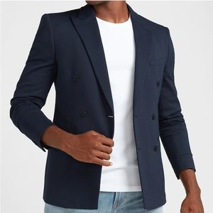 EXPRESS SLIM NAVY LUXE MEN BREASTED BLAZER SZ XS